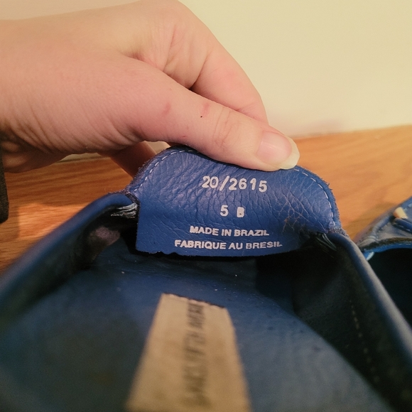 Saks Fifth Avenue Blue Leather Slip-on Loafers - Picture 4 of 7